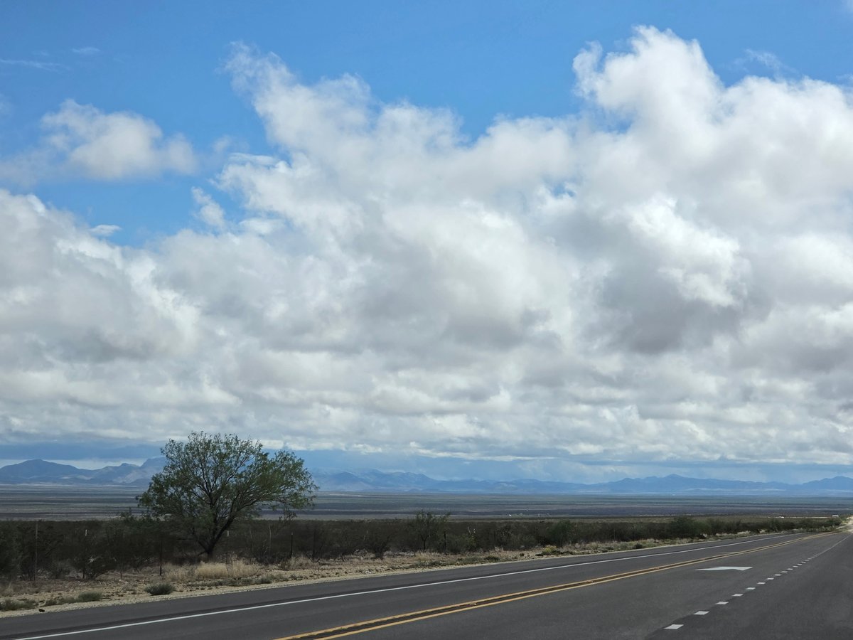 Open road and West Texas sky